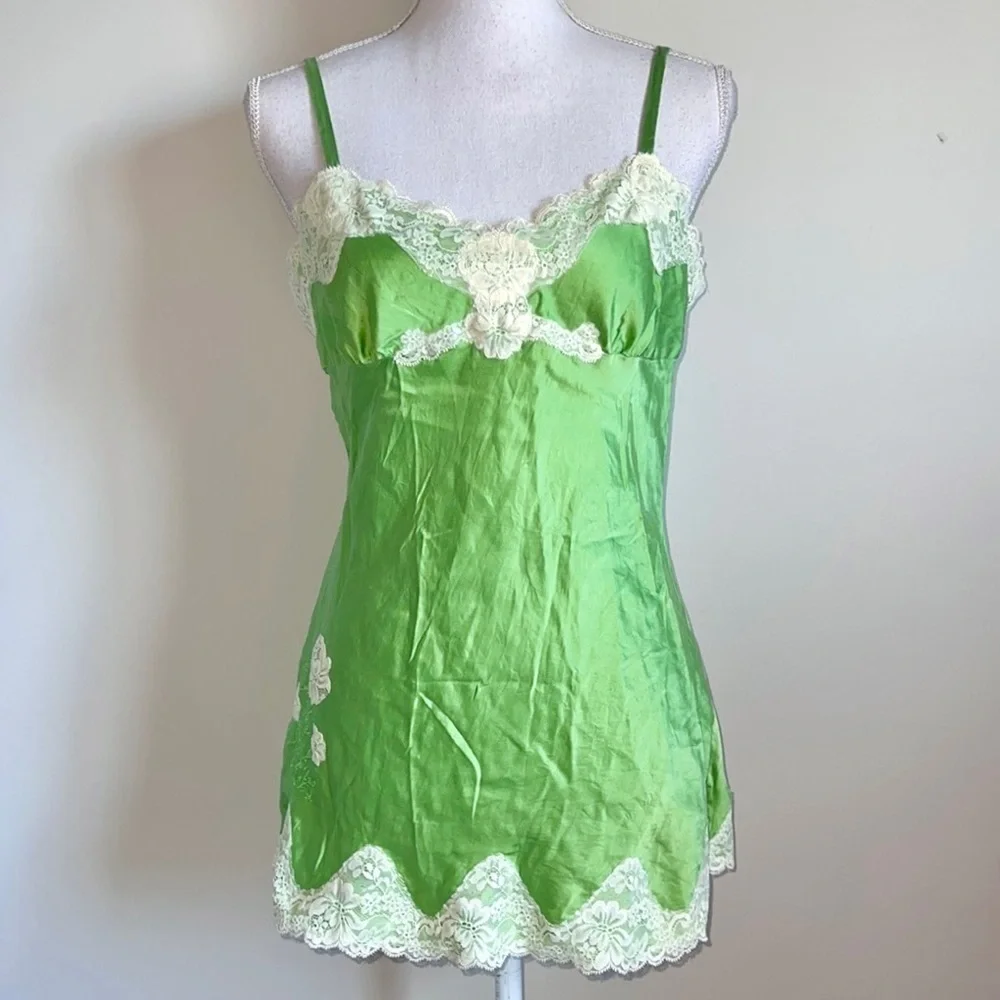 Express Y2K Silk Garden Mini Slip Dress